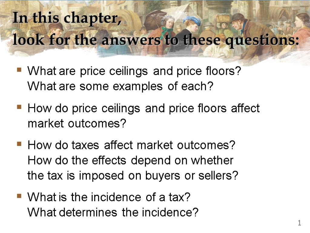 In this chapter, look for the answers to these questions: What are price ceilings